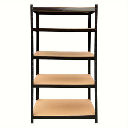 5 Tier Heavy Duty Boltless Metal Shelving Shelves Storage Shelf Garage Racking Storage Garage Shelving Units, Black 150x70×30cm, 175KG Per Shelf, 875KG Capacity Rack Shelves For Workshop, Garage, Kitchen, Bathroom, Warehouse