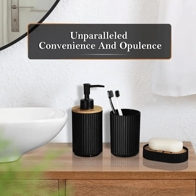 8pcs Plastic Bathroom Accessory Sets, With Toilet Brush, Soap Dispenser, Trash Can, Toothbrush Holder, Toothbrush Cup, Soap Dish, Practical Toilet Kit For Home Bathroom