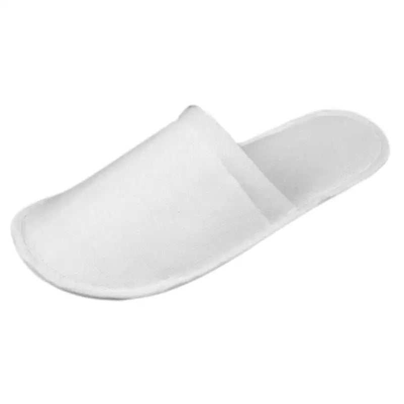 10 pairs White Hotel Disposable Slippers Closed Toe Spa Guest