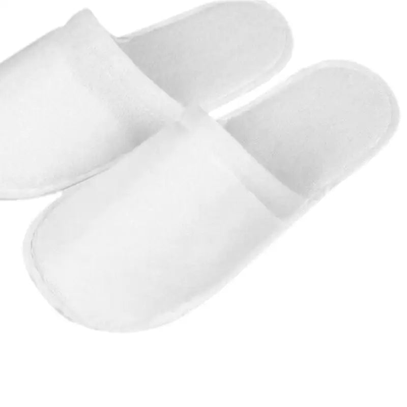 10 pairs White Hotel Disposable Slippers Closed Toe Spa Guest