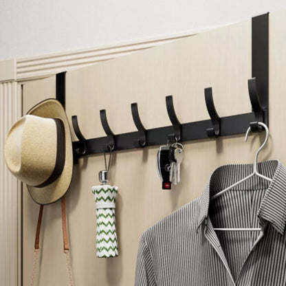 14 Hooks Over The Door Hook Hanger Coat Jacket Rack for Clothes Hat Towel UK