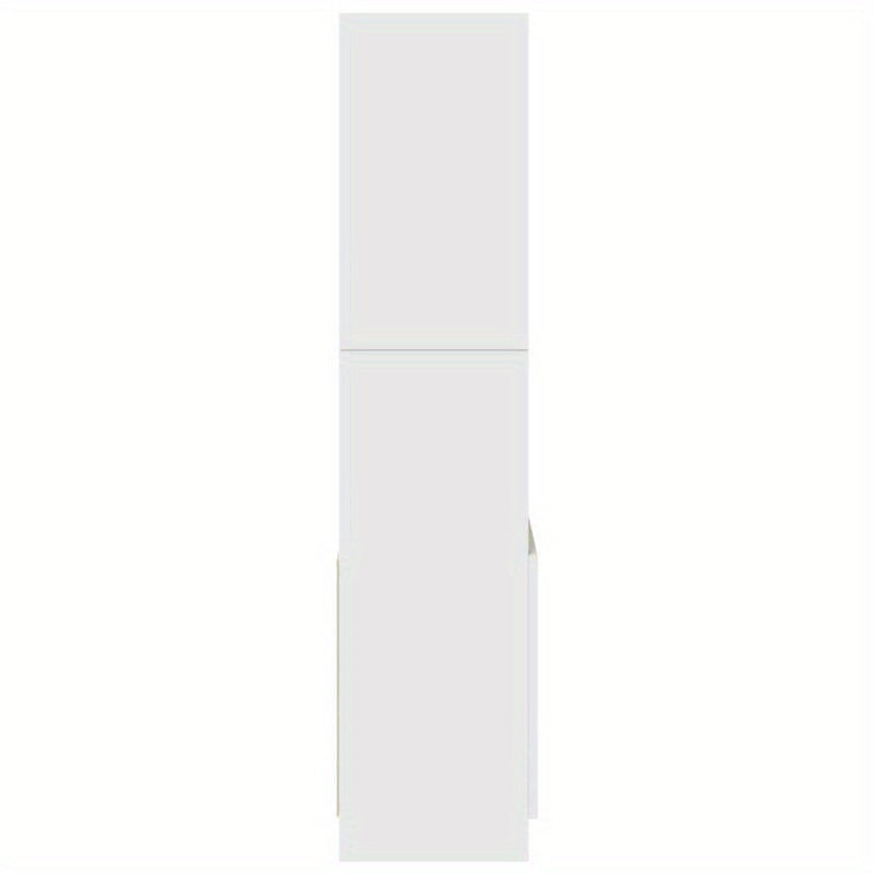 Elegant White Highboard Cabinet - 60.96x33.02x139.7 cm, Engineered Wood with Moisture-Resistant Shelving, Versatile Bookcase with Doors for Stylish Storage Solutions, Classic Design for Modern Living Spaces, Shelf Decor