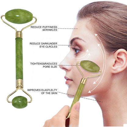 Jade Roller with Gua Sha Scraper for Face Beauty Roller to Improve the Appearance of your Skin