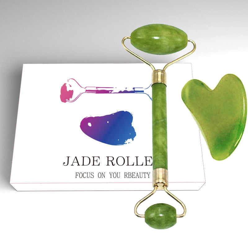 Jade Roller with Gua Sha Scraper for Face Beauty Roller to Improve the Appearance of your Skin