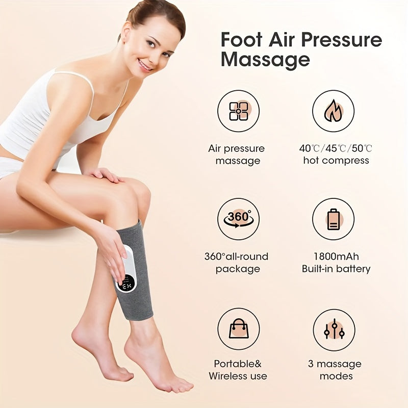 Cordless Leg Massager, 1pc Portable Electric Calf Air Compression Massager with Heat, Comfortable and Easy to Use, Perfect Gift for Christmas, Mother's Day, Father's Day