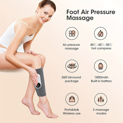 Cordless Leg Massager, 1pc Portable Electric Calf Air Compression Massager with Heat, Comfortable and Easy to Use, Perfect Gift for Christmas, Mother's Day, Father's Day