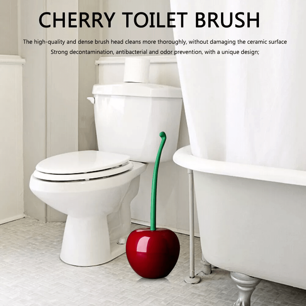 Cherry Shaped Toilet Brush And Holder Set Standing WC Bathroom Cleaning Brush UK