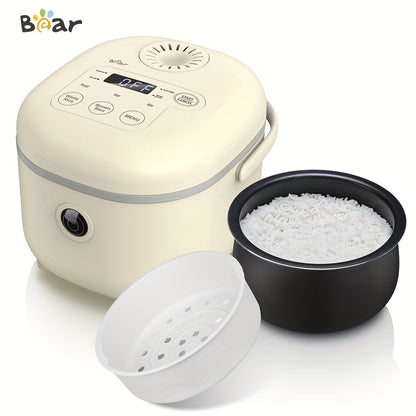 Bear 6 Multifunctional Rice Cooker - 3.5 Cups Capacity for 1-3 People, Cooks Perfect White/Brown Rice, Porridge, and Soup with Steamer Function - Compact and Easy to Use White Rice Cooker for Small Families