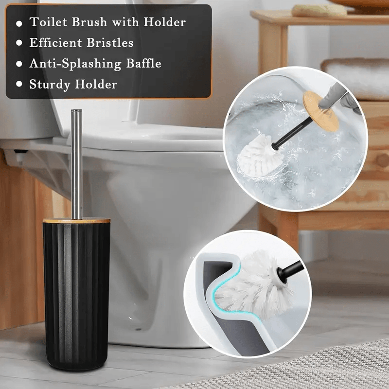 8pcs Plastic Bathroom Accessory Sets, With Toilet Brush, Soap Dispenser, Trash Can, Toothbrush Holder, Toothbrush Cup, Soap Dish, Practical Toilet Kit For Home Bathroom