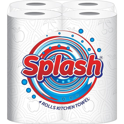 Kitchen Towels. Splash 2-ply Quilted Paper Rolls. Made in UK. Responsibly Sourced. Strong. 10m per Roll