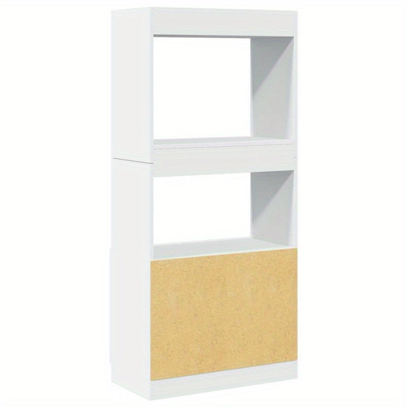 Elegant White Highboard Cabinet - 60.96x33.02x139.7 cm, Engineered Wood with Moisture-Resistant Shelving, Versatile Bookcase with Doors for Stylish Storage Solutions, Classic Design for Modern Living Spaces, Shelf Decor