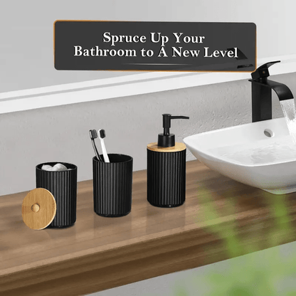 8pcs Plastic Bathroom Accessory Sets, With Toilet Brush, Soap Dispenser, Trash Can, Toothbrush Holder, Toothbrush Cup, Soap Dish, Practical Toilet Kit For Home Bathroom