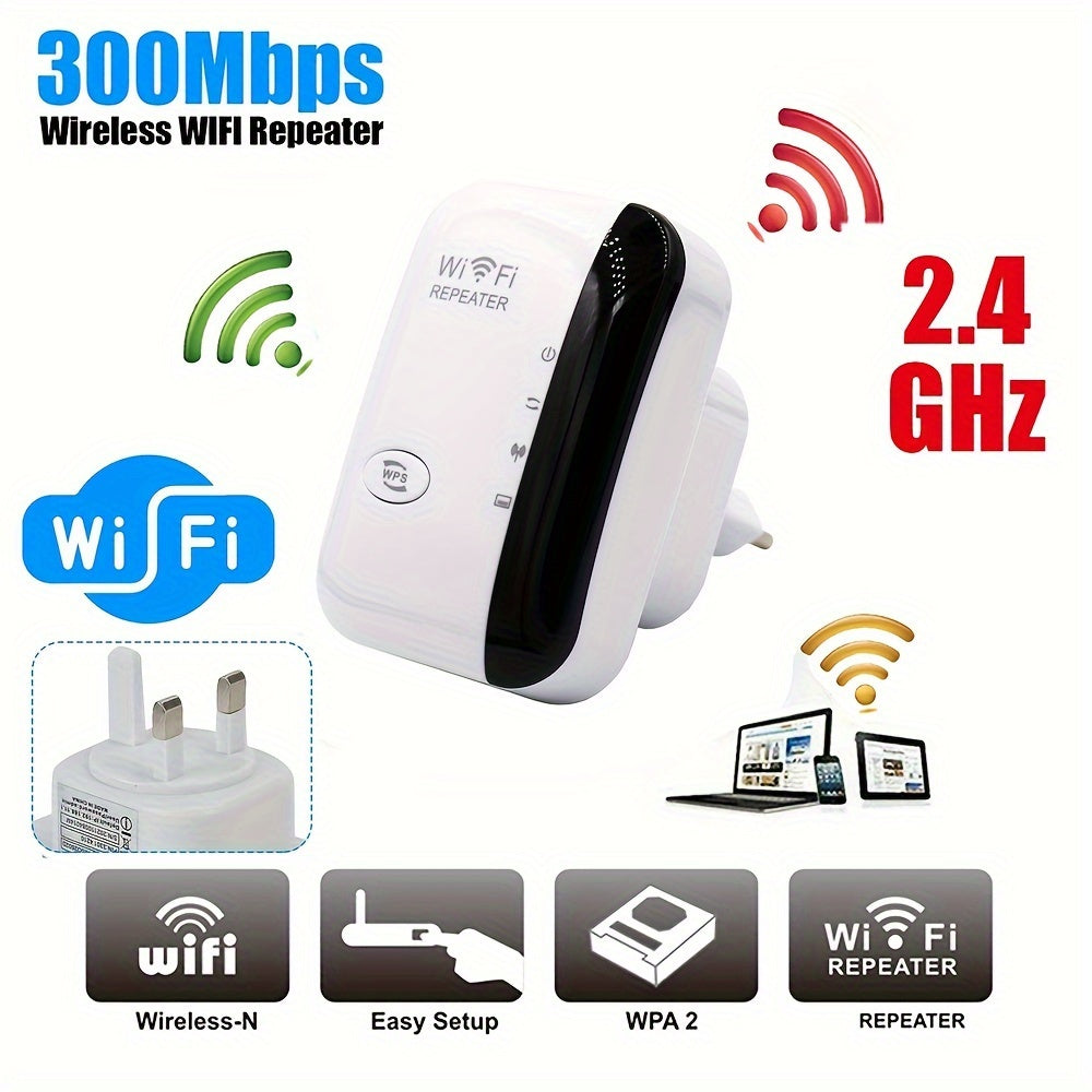 WiFi Signal Extender Range Repeater Booster 300Mbps Internet Amplifier UK Plug