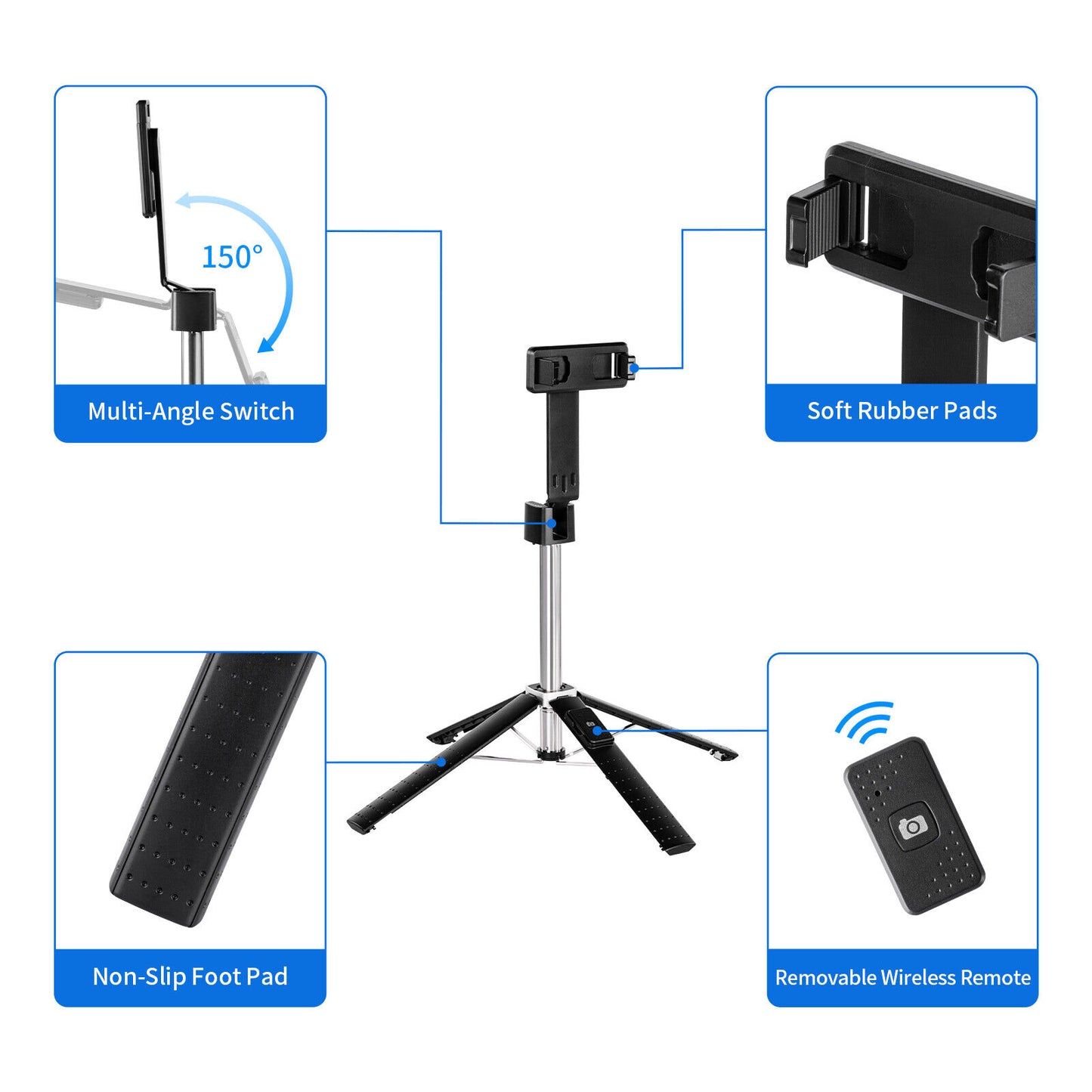 Selfie Stick Bluetooth Remote Phone Holder Tripod Stand For  Universal