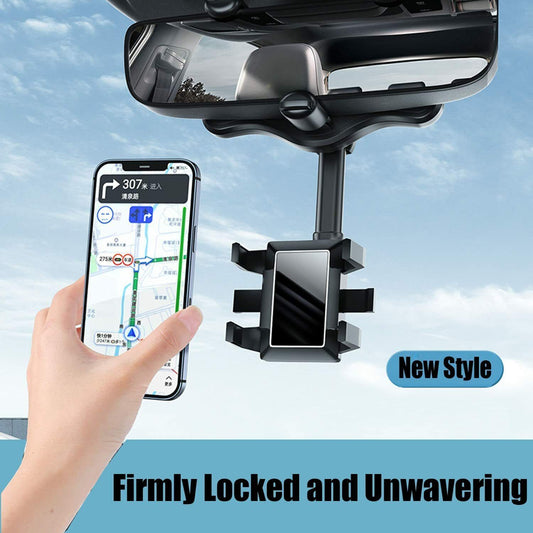 Rotatable And Retractable Car Phone Holder Rearview Mirror UK Stock