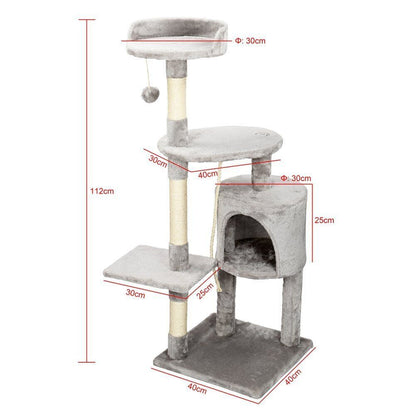 Large 4-story Cat Climbing Frame Cat Scratching Post Kitten Activity Center UK