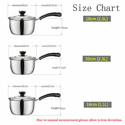 6 Pcs Stainless Steel Saucepan Essential Cookware Set With Glass Lids & Sturdy Handles Pot Prima Kitchen Cook Home Chef Cooking Sauce Pan Housewarming Gifts UK