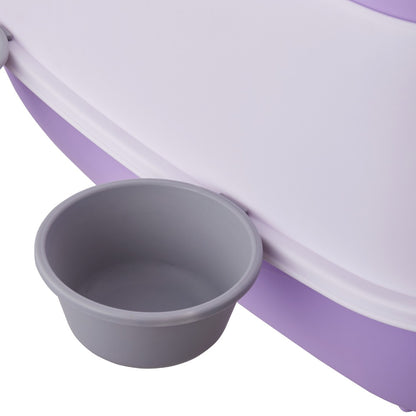 Large Top Out Cat Litter Box, Spacious with Two Cat Exits, Large Cat Litter Box with Scoop and 2 Bowl, Cat Litter Tray with Sterilization Function, Odor Prevention, Splash Prevention, Cat Toilet, Easy To Clean, Purple