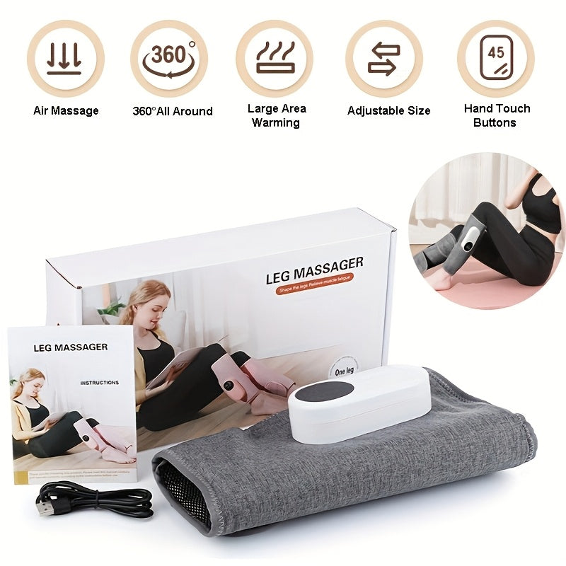 Cordless Leg Massager, 1pc Portable Electric Calf Air Compression Massager with Heat, Comfortable and Easy to Use, Perfect Gift for Christmas, Mother's Day, Father's Day