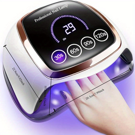 UV LED Nail Lamp with 42 LED Beads, Gel Polishing Nail Dryer with LCD Display, Auto Sensor and 4 Timer Settings, Professional Gel Curing Lamp Gel Polishing Lamp for Salon and Home Use