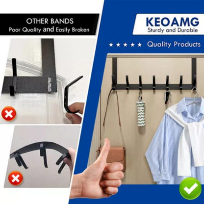 14 Hooks Over The Door Hook Hanger Coat Jacket Rack for Clothes Hat Towel UK