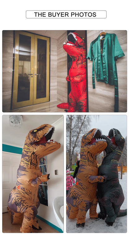 T-rex inflatable uit Tyrannosaurus Dinosaur Costume Child Kids Adult Role-playing Fancy Halloween Mascot Party Apparel