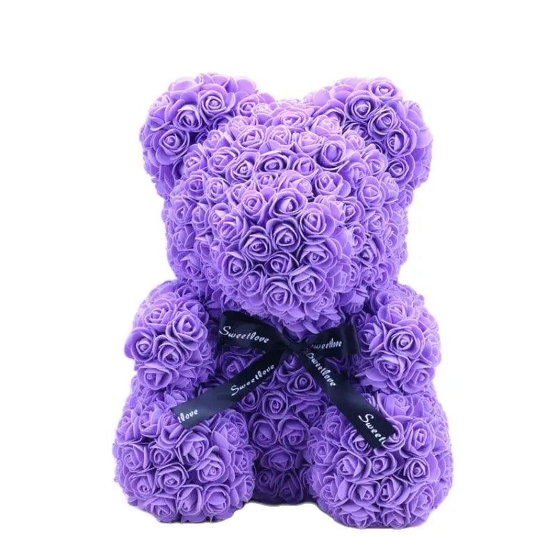 40/25cm Blue Rose Bear Heart Artificial Flower Rose Teddy Bear For Women Valentine's Wedding Birthday Christmas Gift