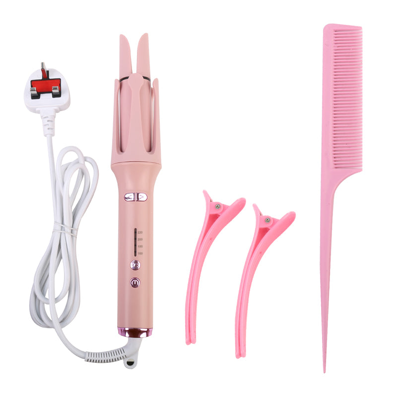 32mm Automatic Hair Curlers Curling Tongs 360 Degree Rotating Curling Wand - Pink