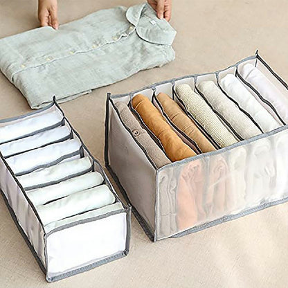 Clothes Storage Bags Foldable Organizer Wardrobe Cube Closet Boxes Compartment for Dress Shirts 9 Grids