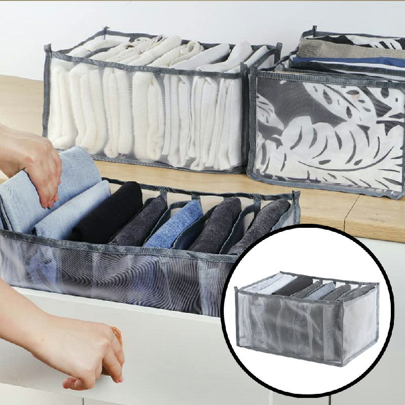 Clothes Storage Bags Foldable Organizer Wardrobe Cube Closet Boxes Compartment for Dress Shirts 9 Grids