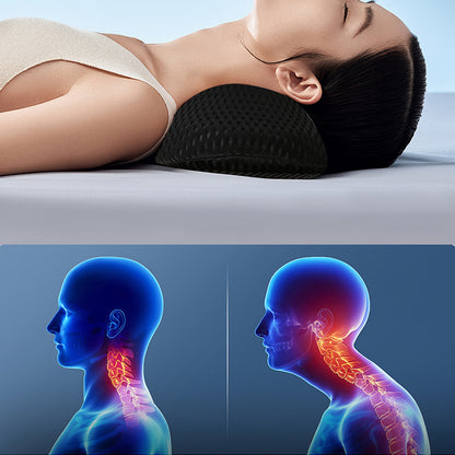 Car Lumbar Support Memory Pillow Chair Cushion for Sleep and Lower Back Relief Pain - Black