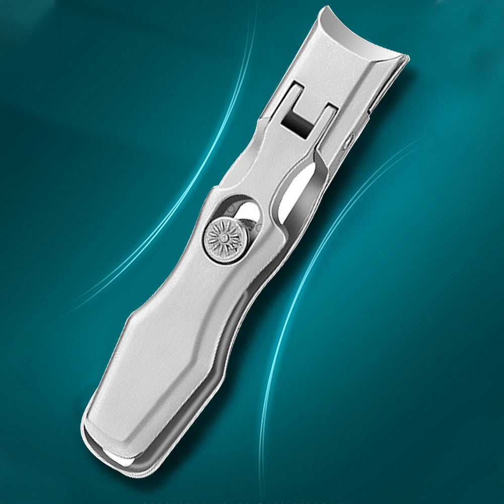 No Splash Fingernail Clipper Wide Jaw Opening Nail Clippers with Nail File and Cuticle Trimmer for Thick Nails Toenail