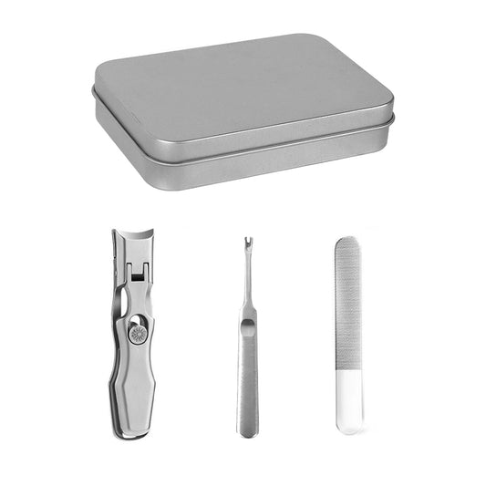 No Splash Fingernail Clipper Wide Jaw Opening Nail Clippers with Nail File and Cuticle Trimmer for Thick Nails Toenail