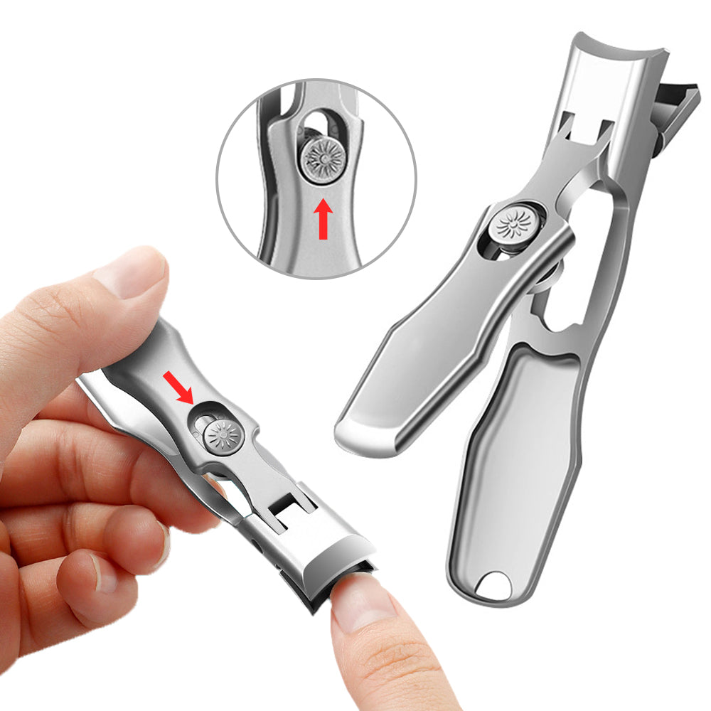 No Splash Fingernail Clipper Wide Jaw Opening Nail Clippers with Nail File and Cuticle Trimmer for Thick Nails Toenail