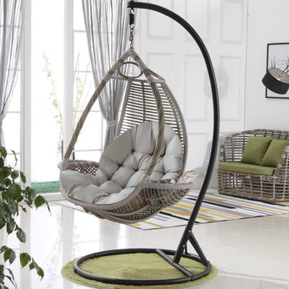 Basket Chair Cushion Pad Hanging Egg Chair Cushion Hammock Seat Pad for Garden Patio Swing Hanging Basket - Light Grey