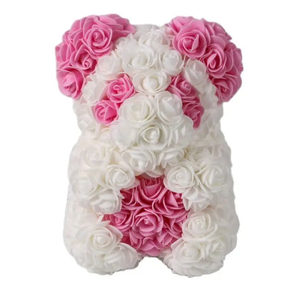 40/25cm Blue Rose Bear Heart Artificial Flower Rose Teddy Bear For Women Valentine's Wedding Birthday Christmas Gift