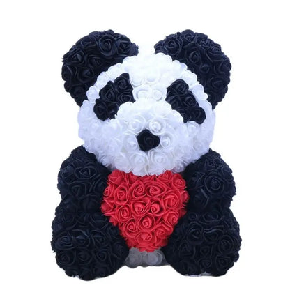 40/25cm Blue Rose Bear Heart Artificial Flower Rose Teddy Bear For Women Valentine's Wedding Birthday Christmas Gift