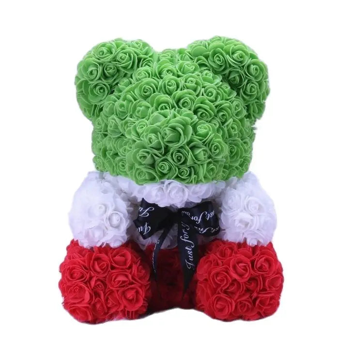 40/25cm Blue Rose Bear Heart Artificial Flower Rose Teddy Bear For Women Valentine's Wedding Birthday Christmas Gift