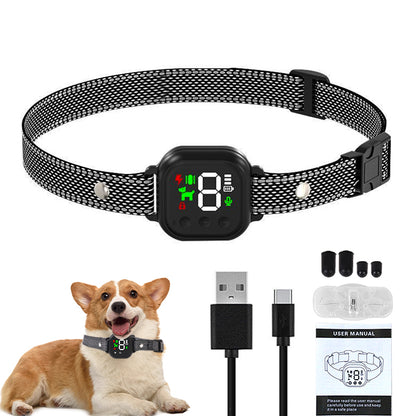 Smart Automatic Anti Barking Collar Digital Waterproof Stop Bark Collar for Dog Pet - Black