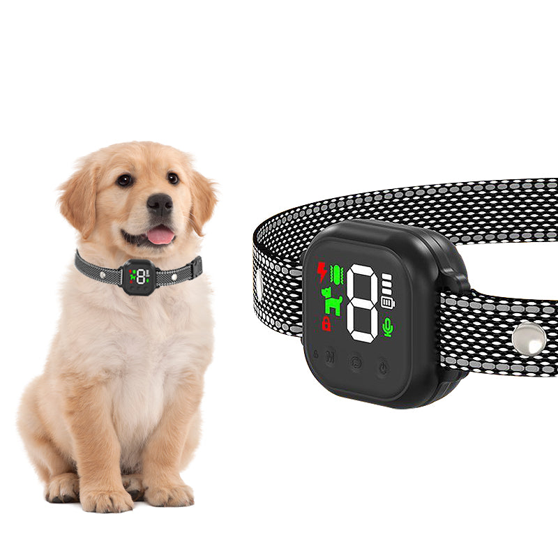 Smart Automatic Anti Barking Collar Digital Waterproof Stop Bark Collar for Dog Pet - Black