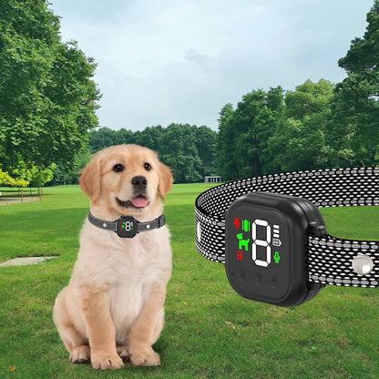 Smart Automatic Anti Barking Collar Digital Waterproof Stop Bark Collar for Dog Pet - Black