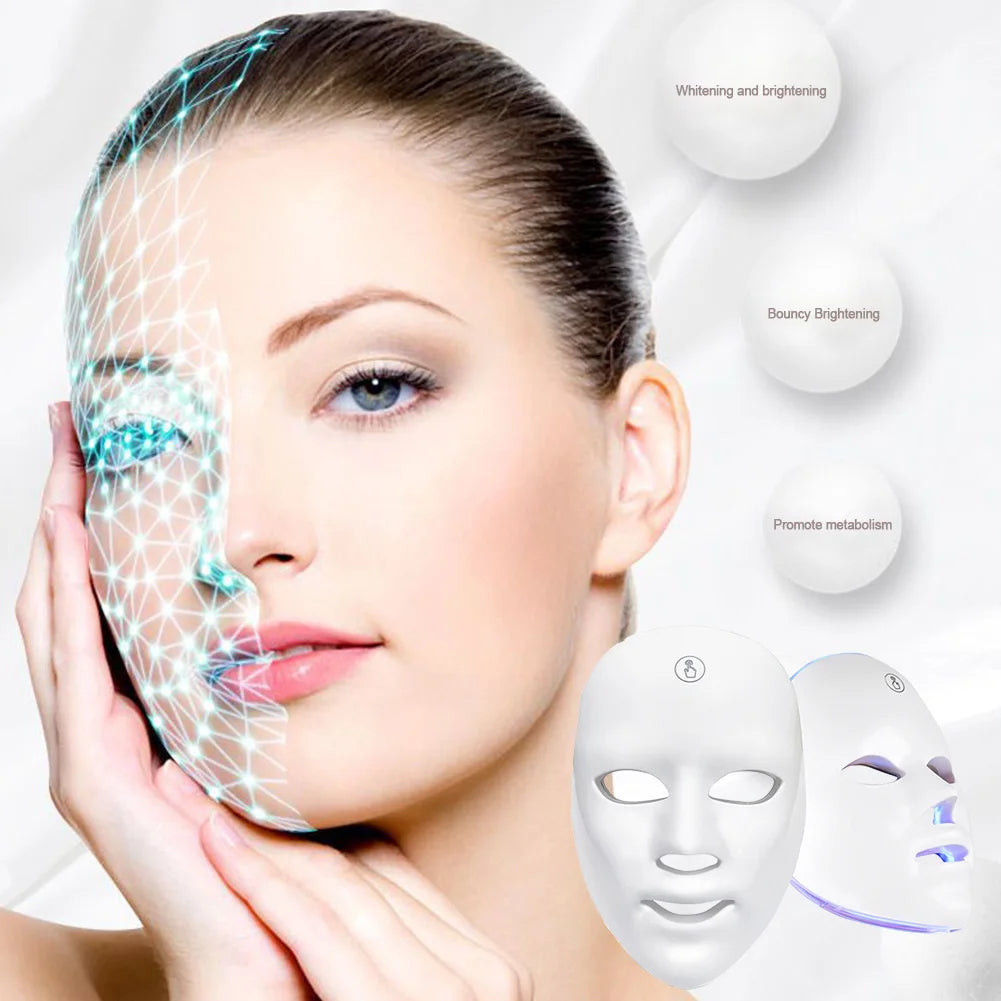 Advanced Photon Flexible Mask 7 Color LED Photon Beauty Mask Repair Damaged Skin Home Face Beauty Instrument Spots Acne Removing