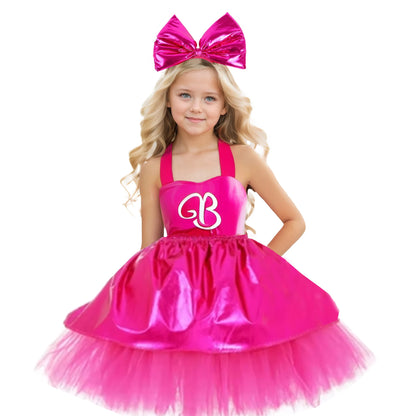 Shiny Toddler Little Girls Barbie Cosplay Costume Girls Barbie Birthday Party Dress Little Girls Fancy Halloween Dress Up