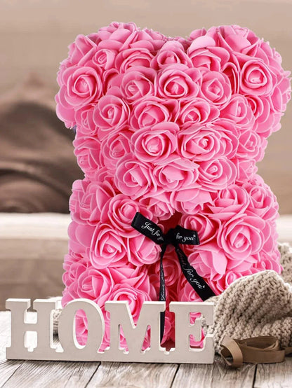 Artificial Rose Teddy Bear Rose Flowers Home Decor Valentine's Day Wedding Decora Anniversary 2024 Happy New Year(without box）