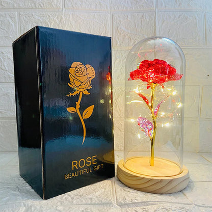 Forever Rose Beauty And The Beast Rose In LED Glass Dome Red Rose Valentine's Day Mother's Day Special Romantic Gift Birthday