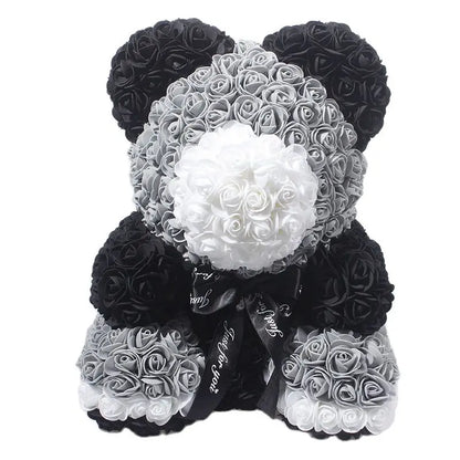 40/25cm Blue Rose Bear Heart Artificial Flower Rose Teddy Bear For Women Valentine's Wedding Birthday Christmas Gift