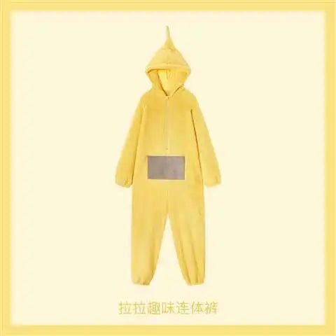 Kids Adult Teletubbies Costumes Soft Long Sleeves Piece Pajamas Costume Lala Home Clothes Cosplay Adult Unisex Party Wear