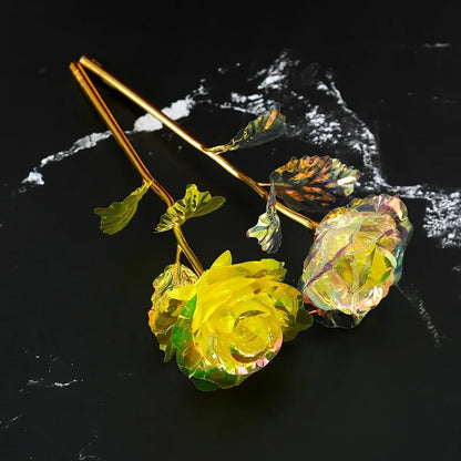 Artificial Flower Foil Rose Flower Valentines Day Gifts 24k Golden Plated Gold Rose Lasts Forever Love Flower Party Supplies