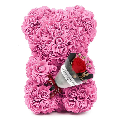 Artificial Rose Teddy Bear Rose Flowers Home Decor Valentine's Day Wedding Decora Anniversary 2024 Happy New Year(without box）