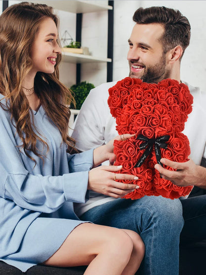 Mothers Day Mom Gifts Girlfriend Birthday Gifts Women Rose Teddy Bear Artificial Flower Anniversary Valentines Day Birthday Gift